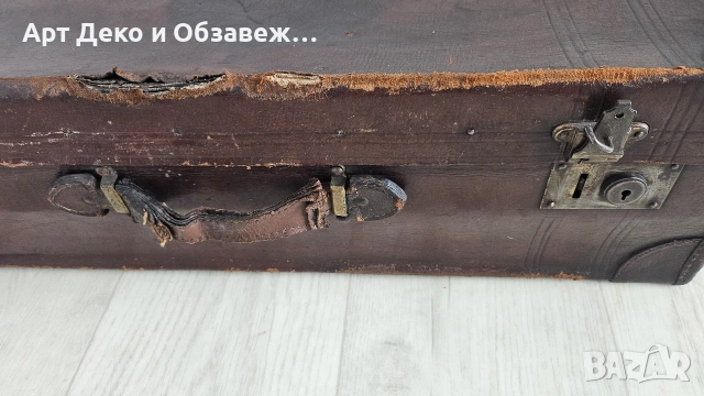 Стар кожен куфар, снимка 3 - Антикварни и старинни предмети - 53942610
