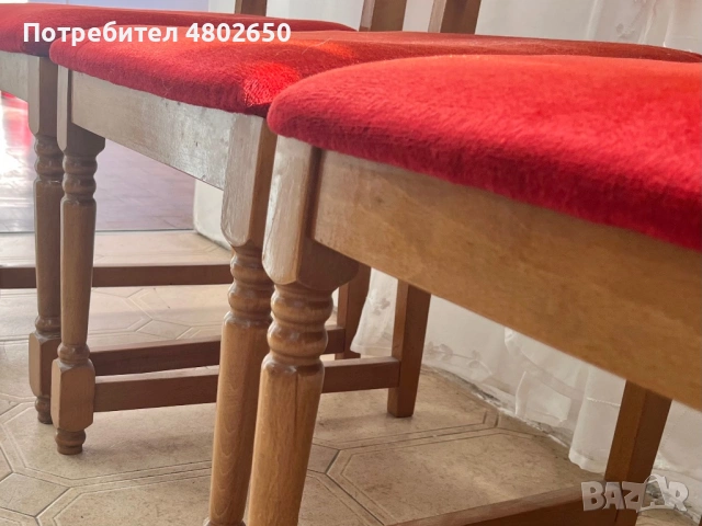 Красиво резбовани столове от черешово дърво, снимка 3 - Столове - 54262784