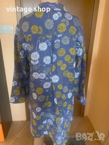 Ленена рокля( туника) с флорален десен, снимка 6 - Рокли - 53899108