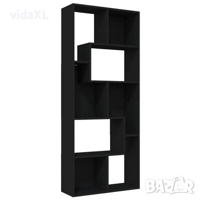 vidaXL Шкаф библиотека, черен, 67x24x161 см, инженерно дърво(SKU:801878, снимка 1 - Шкафове - 46188444