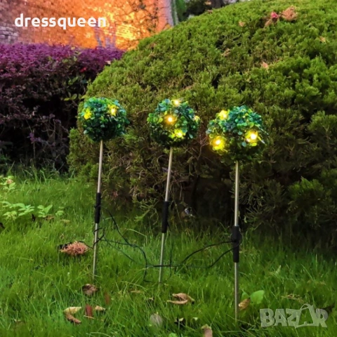 1233779 Соларна градинска лампа „Чемшир“ с 2 режима на работа: Постоянна светлина и премигващ ефект