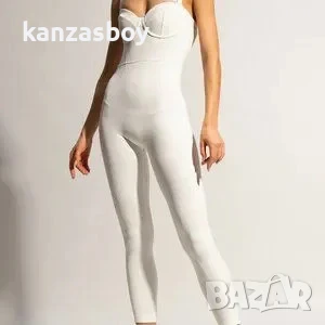 Adidas IVY PARK Knit Catsuit Core White - страхотен дамски гащеризон НОВ С, снимка 2 - Гащеризони - 50507465
