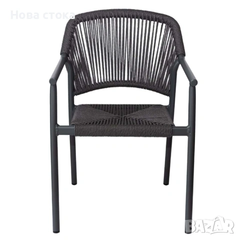 Градински стол от алуминий и PE ратан, 57*60*82 см, снимка 3 - Градински мебели, декорация  - 54031849