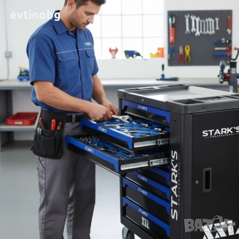 Професионална количка с инструменти 258 части – пълен набор за автосервизи и майстори, снимка 6 - Куфари с инструменти - 53788406