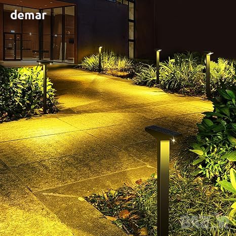 Lenlun Водоустойчиви градински соларни лампи с топли LED светлини, 6 броя, пейзажно осветление , снимка 1 - Соларни лампи - 45653129