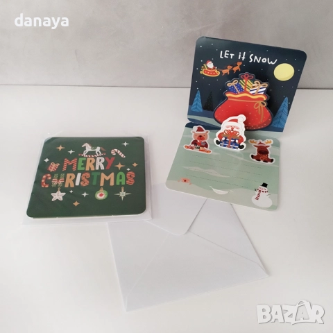 6234 3D коледна картичка с бял плик, снимка 3 - Декорация за дома - 52630182