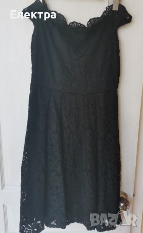 Черна дантелена рокля М размер , снимка 2 - Рокли - 46090281