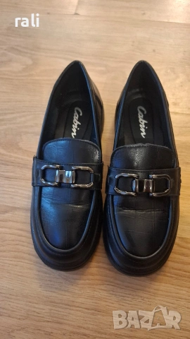 Черни кожени мокасини, снимка 2 - Дамски ежедневни обувки - 53926042