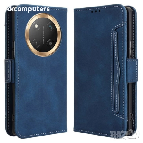 Honor Magic7 Lite 5G Magnetic Wallet Кожен Калъф и Протектор, снимка 2 - Калъфи, кейсове - 52623684