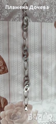 Сребърна гривна BVLGARI , снимка 4 - Гривни - 53615688