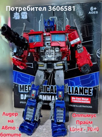 Трансформиращ се модел на Мегатрон/Megatron и Оптимус Прайм/Optimus Prime от Трансформърс, снимка 13 - Коли, камиони, мотори, писти - 49536220