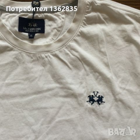 НОВА оригинална бяла памучна тениска LA MARTINA размер XL от Италия, снимка 3 - Тениски - 45296227