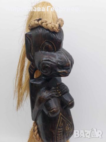 Стара ръчно резбована африканска фигура, снимка 2 - Колекции - 45045603