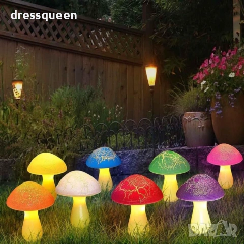 4477 Комплект соларни светещи гъби с до 12 часа нощно сияние, снимка 7 - Соларни лампи - 54067054