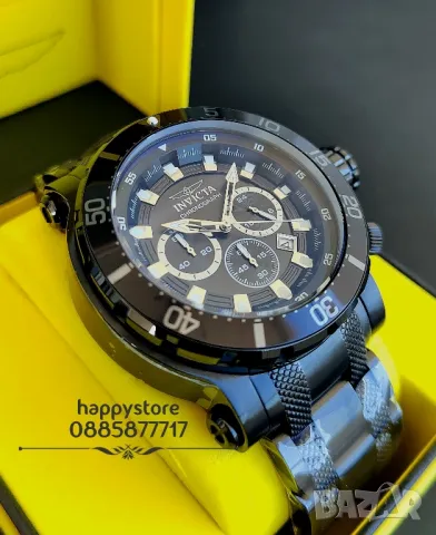 часовник INVICTA Chronograph Black full metal 50 mm, Инвикта нов , снимка 7 - Мъжки - 49398956