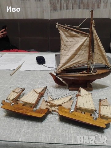 дървени кораби - 3 броя, снимка 3 - Антикварни и старинни предмети - 53660837