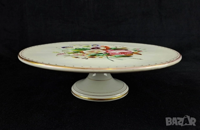 Старо антикварно плато за торта - Christian Fischer, Pirkenhammer, 170 годишно