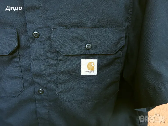 Carhartt WIP Craft Shirt мъжка черна риза с къс ръкав (M/L), снимка 3 - Ризи - 49067634