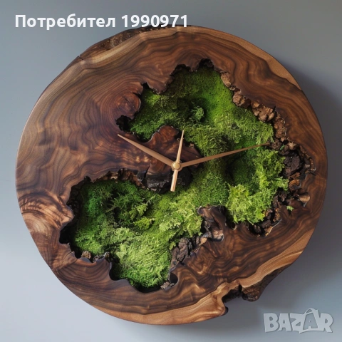 Стенен часовник от естествена дървесина по поръчка, снимка 2 - Декорация за дома - 53727150