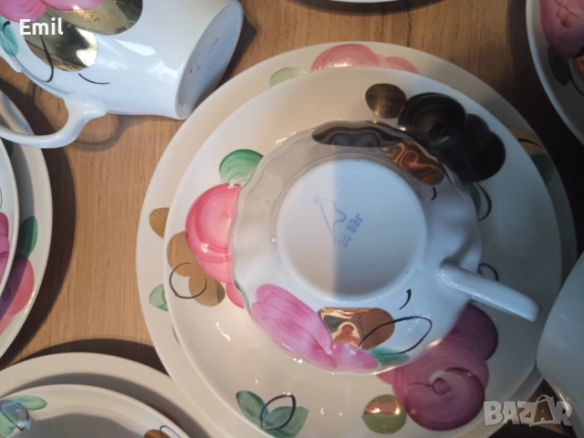 Стар Руски чаен сервиз от Дулевски Фарфор 1987г. Ръчно изработен , снимка 5 - Сервизи - 53843533