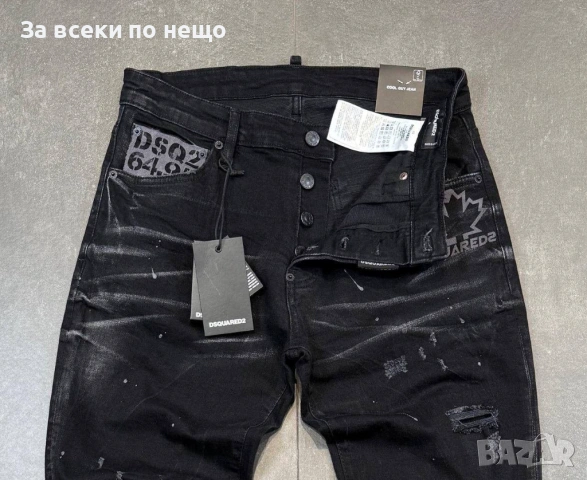 DSQUARED2 Мъжки Черни Дънки Код Mens P.217, снимка 2 - Дънки - 53921941