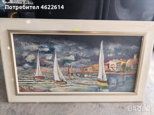 МНОГО КРАСИВА КАРТИНА МАСЛЕНИ БОИ ВЪРХУ ПЛАТНО 