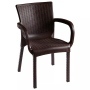 Удобен градински стол от полипропилен - Кафяв, снимка 1 - Столове - 44989841