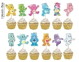 Грижовните мечета мече The Care Bears 12 бр картонени топери топер с клечки за мъфини кексче, снимка 2