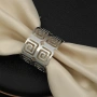 Метални пръстени за салфетки Silver / Gold с класически гръцки мотив, снимка 2