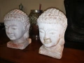 Две красиви антик бюст глава на Буда - ръчно изработени, снимка 3