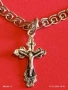Сребърна гривна с кръст разпятие Христово нежна елегантна 34187, снимка 3