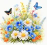 Гоблен шампа с кръстат бод - Танц на пеперуди сред цветя , снимка 1