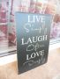 Метална табела надпис послание За живота Да се смеем и обичаме, снимка 2