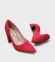 Дамски елегантни обувки на ток червено , снимка 2