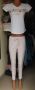 Бледорозов спортен панталон със сатенен кант и около джобовете, снимка 1