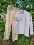 Бяла ленена риза с малки бродерии отдолу- 44/46 размер, снимка 8