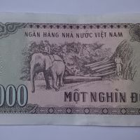 1000 донга Виетнам 1000 донг Виетнам 1988 Азиатска банкнота с Хо Ши Мин , снимка 3 - Нумизматика и бонистика - 45513032