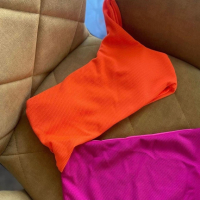 Дамски цял бански костюм в оранжево и циклама, снимка 2 - Бански костюми - 45008191