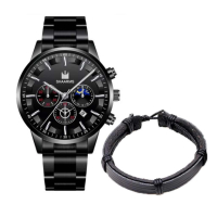 Мъжки елегантен водоустойчив часовник, снимка 1 - Мъжки - 45006086