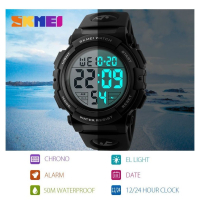 водоустойчив мъжки спортен часовник SKMEI кварц LED 1025 1258, снимка 7 - Мъжки - 44958536