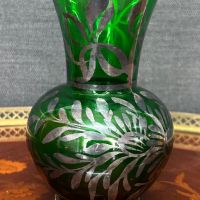 Кристална ваза Bohemia със сребро, снимка 3 - Вази - 45334481