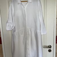 Нова бяла елегантна рокля лен памук ленена , снимка 2 - Рокли - 45625420