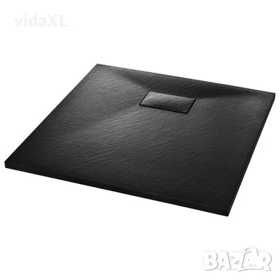 vidaXL Душ корито, SMC, черно, 80x80 см（SKU:144776）, снимка 1