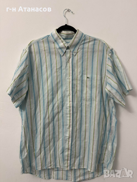 Риза Lacoste - Regular Fit XXL (бяло, зелено и синьо), снимка 1