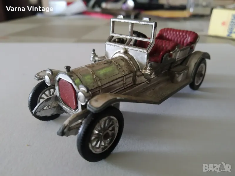 Колекционерска количка Matchbox THOMAS FLYABOUT 1909 YESTERYEAR Chrome RARE Silver. Англия., снимка 1