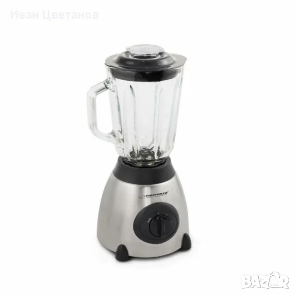 Блендер Esperanza, 500W, 1.5л., Стъклена кана, Инокс черен, снимка 1