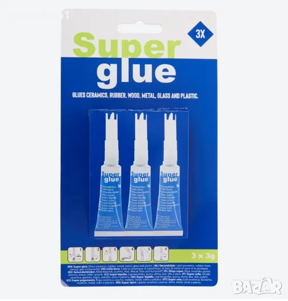 SuperGlue секундно лепило 3 броя в опаковка , снимка 1