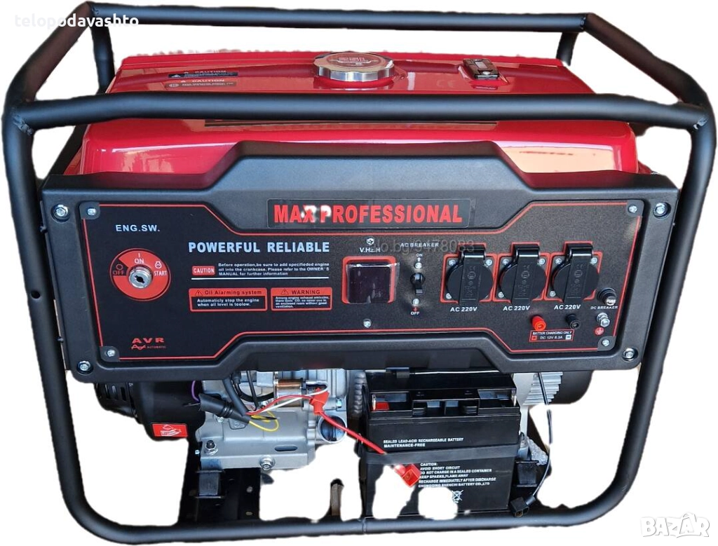 Професионален Генератор за ток HOLGER 9.5kw ел. стартер, дисплей 100% медни намотки!!!, снимка 1