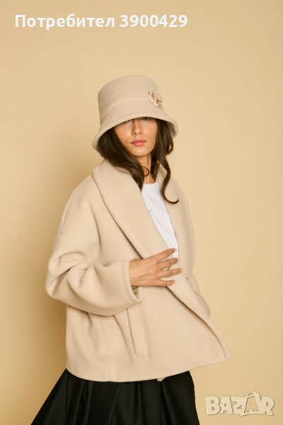 Дамско Вълнено Късо Палто Gabriel coat - Екрю, снимка 1