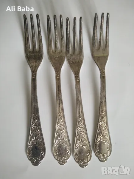 Лот от 4 броя сребърни вилици, снимка 1